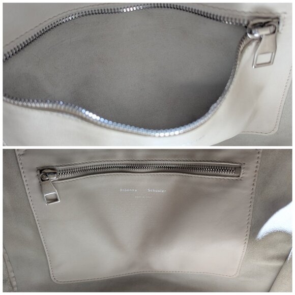 AUTH Proenza Schouler Extra Large Super Glass Tote Bag Ivory Leather Certificate - Picture 4 of 16